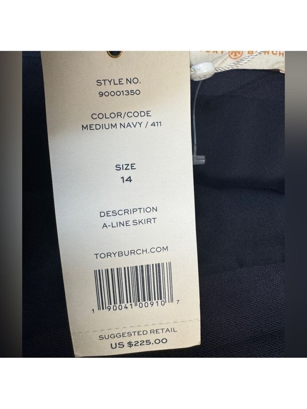 Tory Burch Women's Navy Thea A-line Wool Skirt NWT Size 14 - Picture 7 of 9